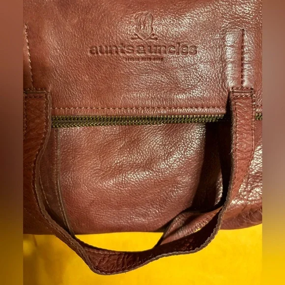 Aunts and Uncles Deep Burgundy Leather Crossbody Bag - Picture 2 of 7